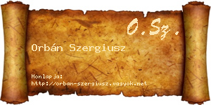 Orbán Szergiusz névjegykártya